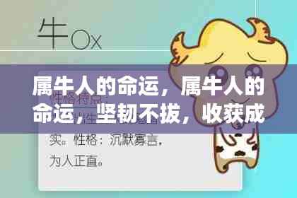 属牛人的命运轨迹,坚韧铸就成功之路