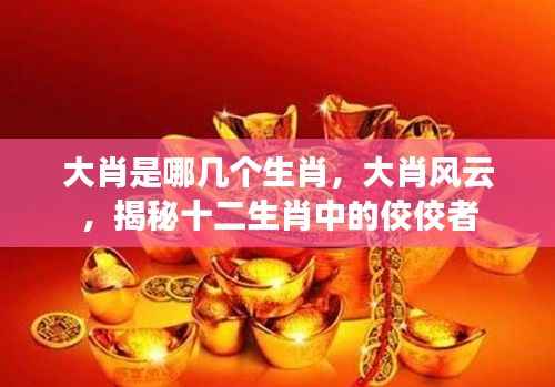 揭秘十二生肖中的风云佼佼者,大肖风云传