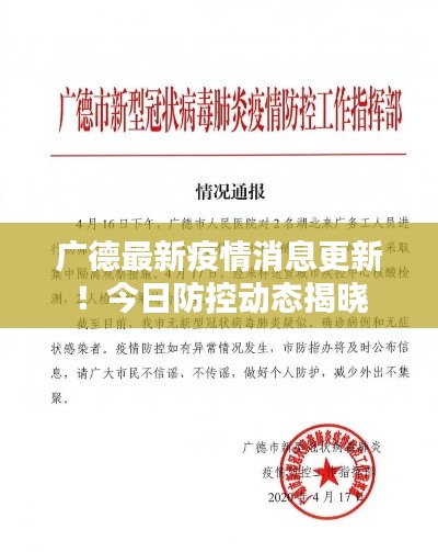 广德最新疫情消息更新!今日防控动态揭晓