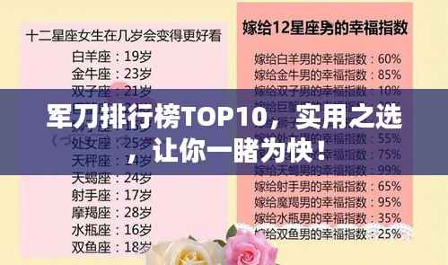 军刀排行榜TOP10,实用之选,让你一睹为快!