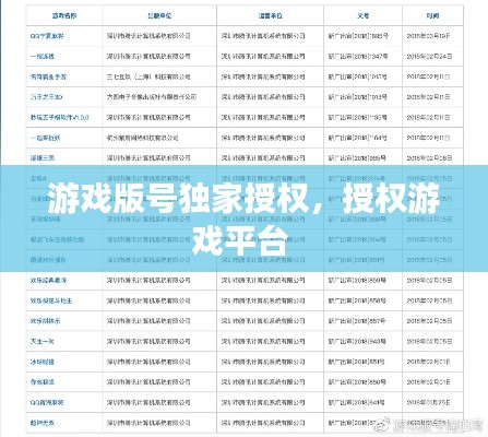 游戏版号独家授权,授权游戏平台